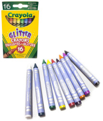 %Восковые мелки с блёстками Crayola 16 штук