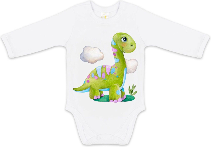 Боди с длинным рукавом Luxury Baby Динозаврик белый 62