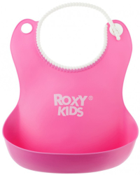 Нагрудник мягкий с кармашком Roxy Kids розовый