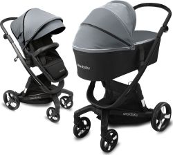 Коляска детская 2 в 1 Amarobaby Tutum, серая