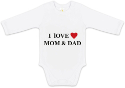 Боди с длинным рукавом Luxury Baby I Love Mom and Dad белый 86